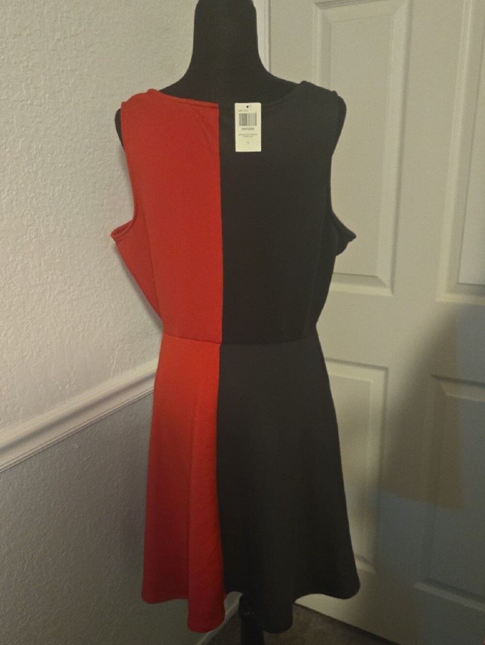Hot Topic Black & Red One-Shoulder Zip-Front Dress - Picture 2 of 5